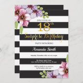 サプライズ18th誕生日招待状女性フローラ 招待状 (正面/裏面)