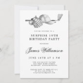 サプライズ19thバースデーパーティーゴルフテーマ 招待状 (正面)