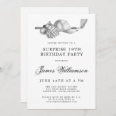 サプライズ19thバースデーパーティーゴルフテーマ 招待状 (正面/裏面)