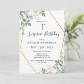 サプライズ1stバースデーユーカリプスグリーン&金ゴールド 招待状 (スタンド正面)