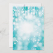 サプライズ20誕生日招待状ティール（緑がかった色）グリッター 招待状 (裏面)