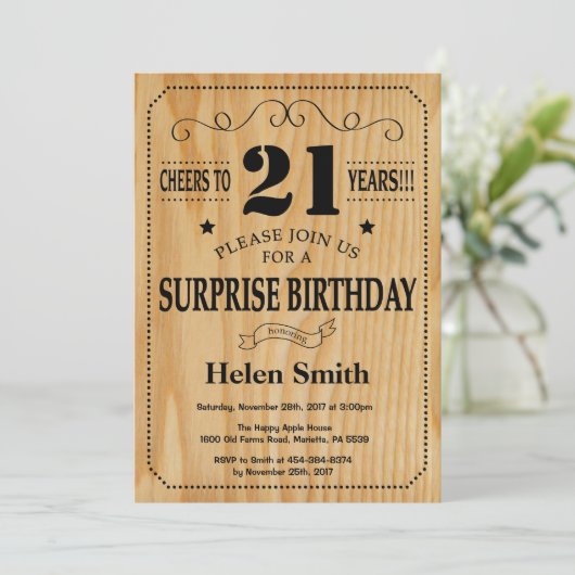 サプライズ21歳の誕生日ウッ素朴ド 招待状 (スタンド正面)
