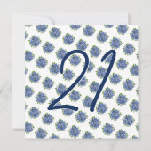 サプライズ21歳の誕生日パーティーブルーアジサイ 招待状 (裏面)
