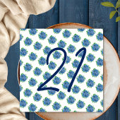 サプライズ21歳の誕生日パーティーブルーアジサイ 招待状