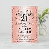 サプライズ21歳の誕生日パーティー-バラ金ゴールド 招待状 (スタンド正面)
