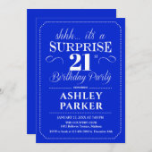 サプライズ21歳の誕生日パーティー- Ryal Blue 招待状 (正面/裏面)
