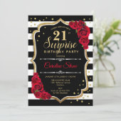 サプライズ21歳の誕生日 – 白黒赤 招待状 (スタンド正面)