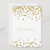 サプライズ21歳誕生日ゴールドグリッターコンフェッティ 招待状 (裏面)