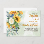 サプライズ21th誕生日ひまわりユーカリ ポストカード (正面/裏面)