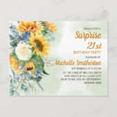 サプライズ21th誕生日ひまわりユーカリ ポストカード (正面)