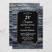 サプライズ21th誕生日ディナーウッドパーティー 招待状 (正面/裏面)
