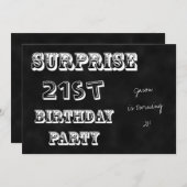 サプライズ21th誕生日パーティの招待状シャルボード 招待状 (正面/裏面)