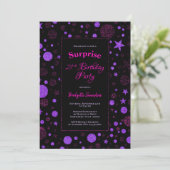 サプライズ21th誕生日パープルとブラックパーティー 招待状 (スタンド正面)