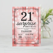 サプライズ21th誕生日招待状レッドグリッター 招待状 (スタンド正面)