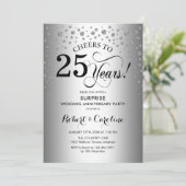 サプライズ25周年パーティー - シルバー ブラック 招待状 (スタンド正面)