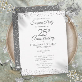 サプライズ25周年結婚記念日シルバーハート ポストカード