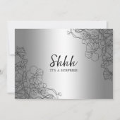 サプライズ25周年記念 フォト シルバー フラワー 招待状 (裏面)