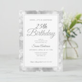 サプライズ25th誕生日パーティー |シルバー《写真》ぼけ味 招待状 (スタンド正面)