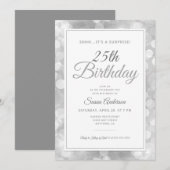 サプライズ25th誕生日パーティー |シルバー《写真》ぼけ味 招待状 (正面/裏面)