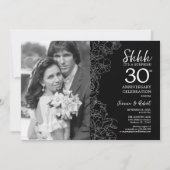 サプライズ30周年記念 フォト ブラックホワイト 招待状 (正面)