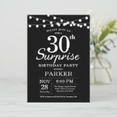 サプライズ30歳の誕生日招待状白黒 招待状 (スタンド正面)