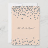 サプライズ30歳誕生日シルバーグリッター赤面 招待状 (裏面)