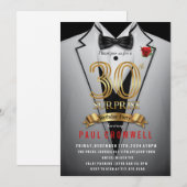 サプライズ30歳誕生日タキシード招待状 招待状 (正面/裏面)