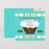 サプライズ30歳誕生日パーティー招待カップケーキ 招待状 (正面/裏面)