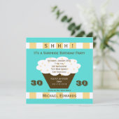 サプライズ30歳誕生日パーティー招待カップケーキ 招待状 (スタンド正面)