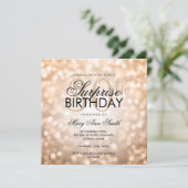 サプライズ30歳誕生日パーティー銅グリッター灯 招待状 (スタンド正面)