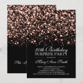 サプライズ30歳誕生日ローズゴールドミッドナイトグランデーション 招待状 (正面/裏面)