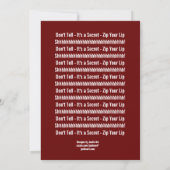 サプライズ30歳誕生日 ブラック ホワイト レッド F001 招待状 (裏面)