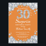 サプライズ30thバースデーオレンジとシルバーダイヤモンド 招待状<br><div class="desc">サプライズ30th誕生日招待状。オレンジと銀のライン石ダイヤモンドチョークボードの背景。エレガント誕生日Bash招待状。白黒.大人誕生日。女性誕生日。男性誕生日。さらにカスタマイクリックズを行う場合はカスタマイズ、「IT」ボタンをクリックし、このテンプレートを変更するために当社のデザインツールを使用する。</div>