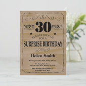 サプライズ30thバースデー素朴ウッド 招待状 (スタンド正面)