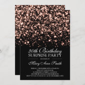 サプライズ30th誕生日バラ金ゴールドミッドナイトグラム 招待状 (正面/裏面)