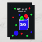 サプライズ30th誕生日パーティの招待状シークレット 招待状 (正面/裏面)