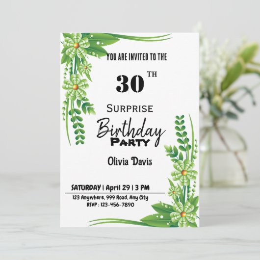 サプライズ30th誕生日パーティの招待状 招待状 (スタンド正面)
