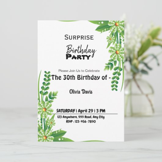 サプライズ30th誕生日パーティの招待状 招待状 (スタンド正面)