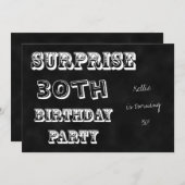 サプライズ30th誕生日パーティの招待状Chalkboard 招待状 (正面/裏面)