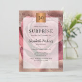 サプライズ30th誕生日パーティーバラ金ゴールドグリッター 招待状 (スタンド正面)