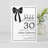 サプライズ30th誕生日パーティーブラックボウコケット 招待状 (スタンド正面)