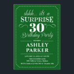 サプライズ30th誕生日パーティー – グリーンホワイト 招待状<br><div class="desc">サプライズ30th誕生日パーティの招待状。緑シンプルと白の上品なデザイン。男性または女性のための驚きの日のお祝い。どんなカスタマイズ年にも入る事ができる！</div>