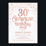 サプライズ30th誕生日パーティー-バラ金ゴールドと白 招待状<br><div class="desc">サプライズ30th誕生日パーティの招待状。白エレガント色のデザインとグリッターのフェイクバラ金ゴールド。スクリプトスタイリッシュのフォントと紙吹雪の機能。メッセージもしメッセージはカスタム年齢。</div>