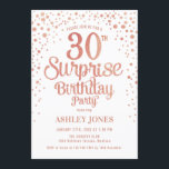 サプライズ30th誕生日パーティー-バラ金ゴールドと白 招待状<br><div class="desc">サプライズ30th誕生日パーティの招待状。白エレガント色のデザインとグリッターのフェイクバラ金ゴールド。スクリプトスタイリッシュのフォントと紙吹雪の機能。メッセージもしメッセージはカスタム年齢。</div>