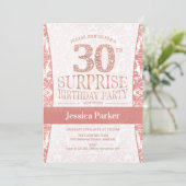サプライズ30th誕生日パーティー-バラ金ゴールド白 招待状 (スタンド正面)