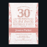 サプライズ30th誕生日パーティー-バラ金ゴールド白 招待状<br><div class="desc">驚きの30th誕生日パーティの招待状で白とバラの金ゴールド。エレガント招待状カードとフェイクグリッターバラ金ゴールドとダイヤモンド。クラシックデザインパーティーに最適なスタイリッシュ。年齢もしを教えてカスタムくれ。</div>