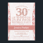 サプライズ30th誕生日パーティー-バラ金ゴールド白 招待状<br><div class="desc">驚きの30th誕生日パーティの招待状で白とバラの金ゴールド。エレガント招待状カードとフェイクグリッターバラ金ゴールドとダイヤモンド。クラシックデザインパーティーに最適なスタイリッシュ。年齢もしを教えてカスタムくれ。</div>