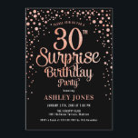 サプライズ30th誕生日パーティー – ブラック&バラ金ゴールド 招待状<br><div class="desc">サプライズ30th誕生日パーティの招待状。黒エレガントのデザインとグリッターのバラ金ゴールド。スクリプトスタイリッシュのフォントと紙吹雪の機能。メッセージもしメッセージはカスタム年齢。</div>