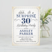 サプライズ30th誕生日パーティー – ホワイトネイビー 招待状 (スタンド正面)