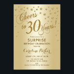 サプライズ30th誕生日パーティー-金ゴールド 招待状<br><div class="desc">驚きの30th誕生日パーティの招待状エレガントデザインとフェイクグリッター金ゴールド。機能スクリプトフォントと紙吹雪。応援30年！メッセージもしメッセージの年齢がカスタム必要だ。</div>